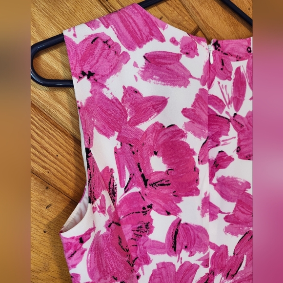 Kasper white and pink floral square neck sheath dress size 4 - Picture 11 of 14